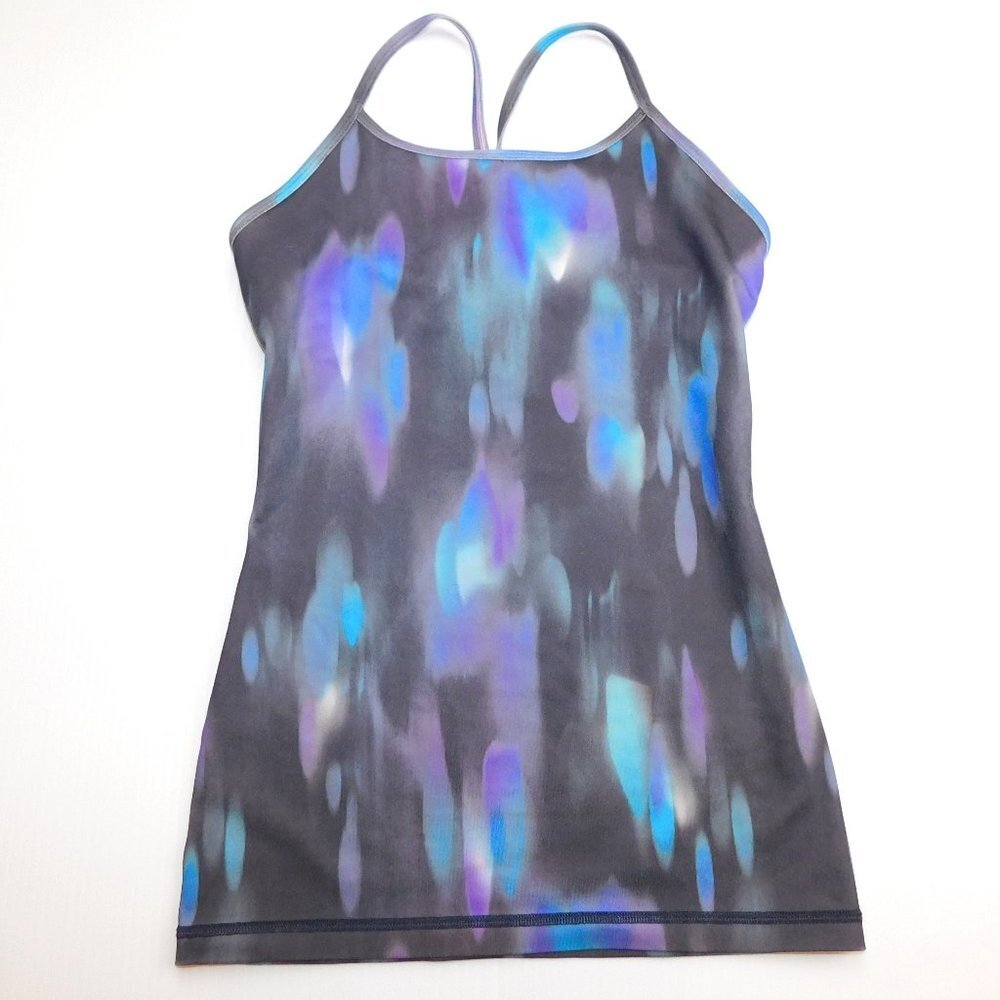Ivivva Lululemon Gray Purple Blue Power Y Tank Top Youth Girls 12